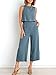 ANRABESS Women's Summer 2 Piece Outfits Sleeveless Crop Top Capri Wide Leg Pants Jumpsuit Casual Linen Lounge Matching Sets Beach Travel 2025 Trendy Clothes Gray Blue Small