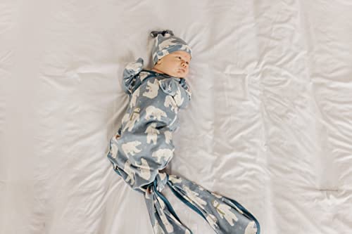 Image of Baby Beanie Hat Top Knot Stretchy Soft inchPolar inch by Copper Pearl
