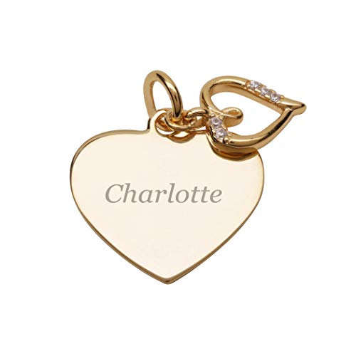 Children's Personalized 14K Gold-Plated Bracelet with Heart, Flower Girl Gift, Communion, Infant Baptism, Newborn Baby, Toddlers, Little Girls Custom Jewelry with Name2