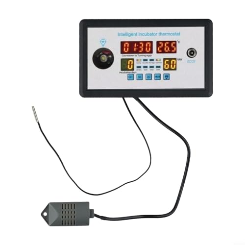 Honseadek Termostato no programable para incubadora de huevos, control automático y de humedad, carcasa de plástico con pantalla de 4 pantallas, para el hogar y la industria (220 V)