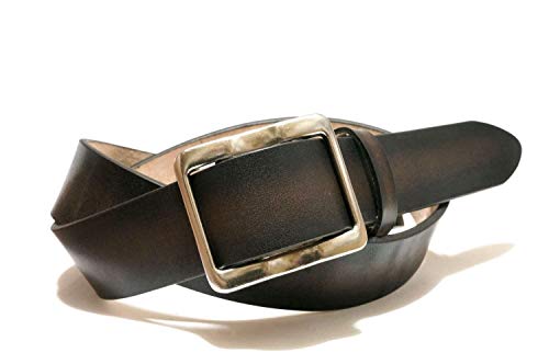 [TOCHIGI LEATHER(とちぎ革)] とちぎレザー ベルト 栃木レザー ベルト スライダーバックル メンズ カジュアル グラデーション仕様 こだわりの 天然皮革仕様 ぬめ革 牛革 日本製 (ダークブラウン)