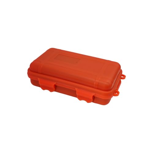 pson 4.9 x 2.97 Inch Waterproof Airtight Survival Storage Box with Foam Insert, Shockproof Plastic Carry Case for Outdoor Camping, Travel, Tools and Small Electronics(Orange)