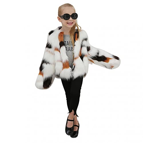 Moonker Girls Coat 3-8 Years Old,Toddler Girls Kids Autumn Winter Warm Clothes Faux Fur Leopard Thick Jacket Outwear