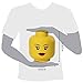 Lego Storage Head, Large, Girl, 9-1/2 x 9-1/2 x 10-3/4 Inches, Yellow