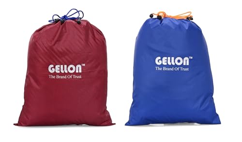 Image of Gellon Shoes Bag in Umbrella Cloth for Travel & Storage Travel Organizer for Women & Men Travel Accessories Shoes Cover Pouch Shoes Bag for Travel Essentials in Blue & Maroon Color