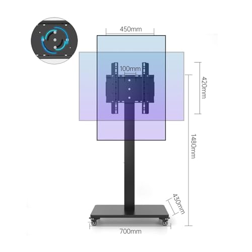 Soporte móvil para TV, carga hasta 100 kg para pantallas 32-65 pulg miniatura 2