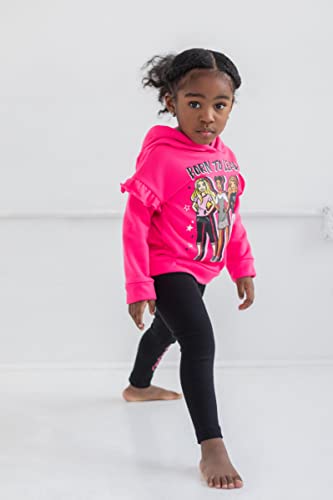 Barbie Toddler Girls' 2-Piece Hoodie and Leggings Set Rose Pink Black 2T - image 2