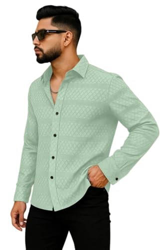 Image of Men's Solid Linen Cotton Shirt, Casual, Plain, Full Sleeve, Summer-Regular Fit, Stylish, Everyday Formal Wear