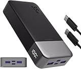 Portable Power Bank 20000mAh, JUOVI 35W caricabatterie portatile, batteria di ricarica rapida, PD3.0 QC4.0 batteria esterna del telefono con display LED per iPhone 16 15, Galaxy, Tablet, Switch, ecc