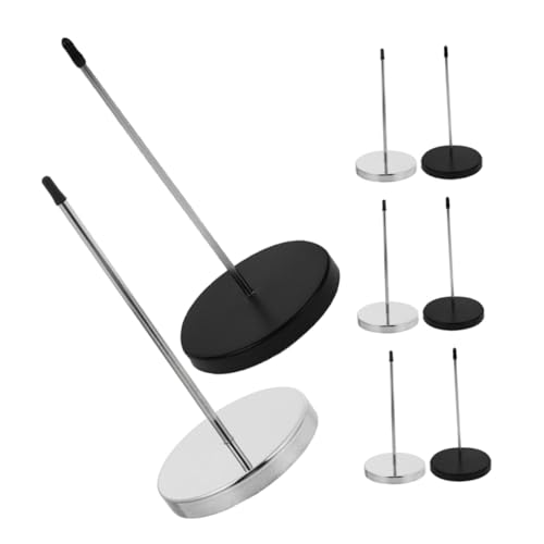 OUNONA 8個メタルレホルダー 安定厚底ベース 保護ラバーキャップ付き 領収書 チケットフォーク 飲食店 オフィス ホテル用 多用途メモスパイ