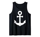 vintage distressed white nautical boat Anchor ship sailing Tank Top