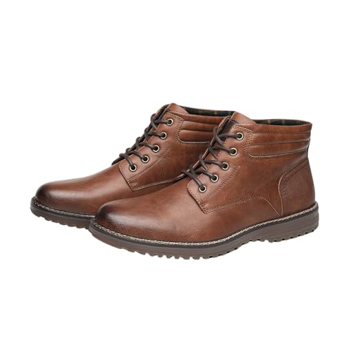 Men’s Faux Leather Lace-Up Boots – Casual & Business Ankle Boots, Non-Slip Sole, Comfortable Winter Shoes for Work, Travel & Daily Wear - Image 3