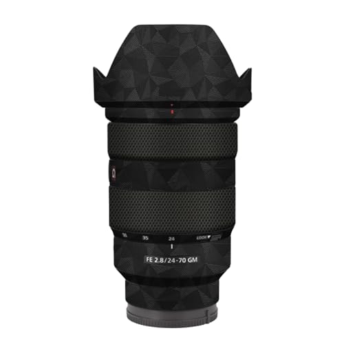 Piel protectora adhesiva para lente de cámara Sony FE 24-70 mm f/2.8 GM – Protector antidesgaste, ultrafino, reutilizable y sin residuos (Color: Triangle Black) miniatura 1