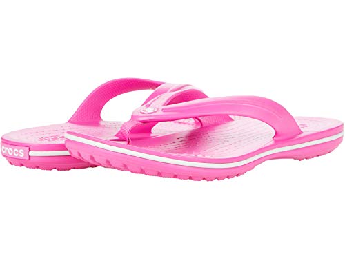 Crocs Kids' Crocband Flip Flop | Slip On Water Shoes for Toddlers, Electric Pink, J3 US Little Kid