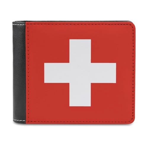 Anceky Kleine Geldbörse für Damen, Schweiz-Flagge, einzigartiges Kreditkartenetui aus Pu-Leder, Clutch-Geldbörsen für Damen