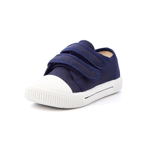 Nordan scarpe da Ginnastica Bambini Tessuto Traspirante | Pantofole Primavera/Estate con Suola Antiscivolo | Leggere e Comode per Scuola/Asilo | Unisex Taglie 25-30 910250 (dunkelblau 1800, 26)