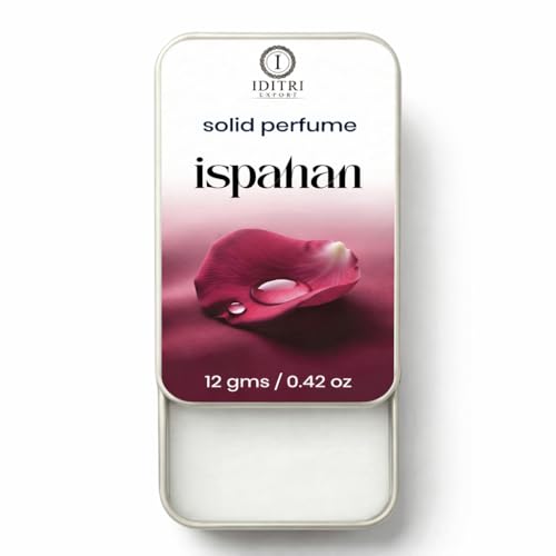 Image of Solid Perfume Ispahan | Lovely pink | Alcohol Free Wax Perfume Balm, Long Lasting Pocket Fragrance Tin 12g, Non Greasy Smooth Glide, Travel Friendly | Office Wear | Travel Carry