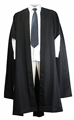 Vestido de graduación negro mate unisex y disfraz de ceremonia académica para adultos universitarios