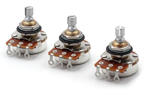 Bourns 250k Potentiometer - Short Split Shaft, Audio Taper, Low Friction Guitar Pot (3x)