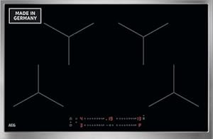 AEG Induktionskochfeld autark 80cm – Made in Germany – 4 Flex-Zonen mit Powerfunktion – 14 Stufen – SuperFlat Rahmen – Timer – Touch-Bedienung – kompatibel mit Haubenautomatik /TO84IA0FXB