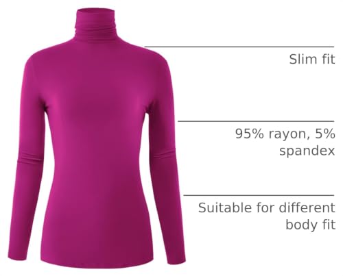 Image of AUHEGN Women's Long Sleeve Lightweight Turtleneck Top Pullover Casual Active Layer Tops Shirts