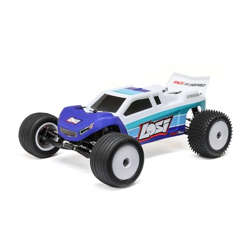 Losi 1/18 Mini-T 2.0 2S 2 Wheel Drive RTR Brushless Stadium Truck Battery & Charger Included Blue...