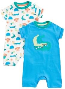 Mothercare Boys EB674 Nb B Jb 2Pk Applique/Aop Romper