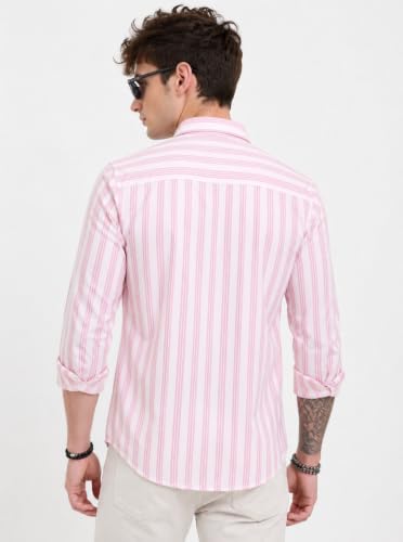 Image of Youth First Men's Cotton Blend Casual Shirt | Regular Fit Solid Full Sleeve Button Down Collared Shirts | Comfortable Formal Office Business Casual for Men