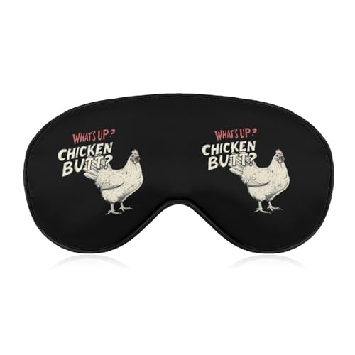 Chicken Hen What Sleep Mask Eye Shade Cover Adjustable Strap for Travel Lunch Break Women Men