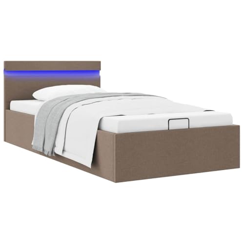 Vetnasa Cama canapé hidráulica de almacenaje sin colchón Taupe 90x200cm Mobiliario, Camas y Accesorios, Camas y somieres Gris Topo 33,7 KG