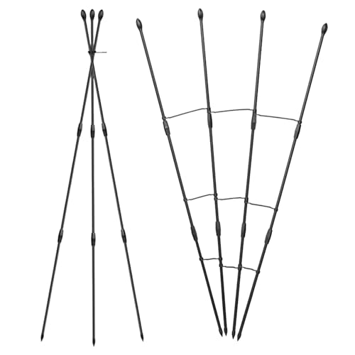Garten-Rankgitter, 2-teiliges - -Pflanzregal, 120 cm, wiederverwendbar, rostfrei, für Kletterpflanzen, Terrassenrosen, Gewächshaus, Gurken, Indoor-Balkon-Gartenarbeit
