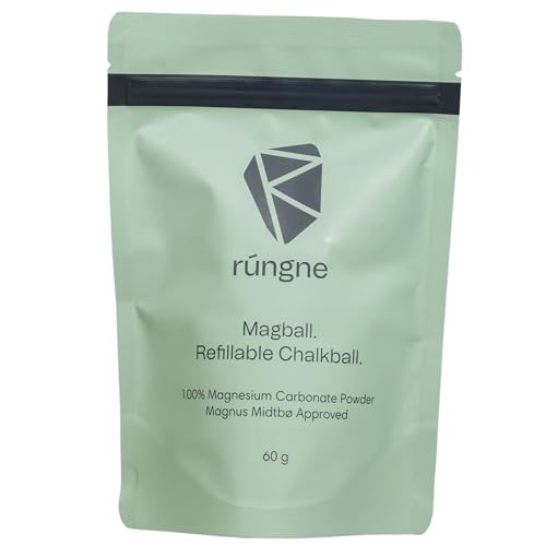 RUNGNE Chalk - Premium Sports Chalk for Rock Climbing, Bouldering, and Weightlifting - High-Performance Chalk for Superior Grip (Magball 60 g, 1 Pack)