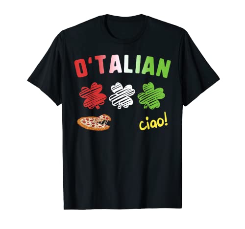 St Patricks Day O'talian Drapeau italien trèfle porte-bonheur T-Shirt