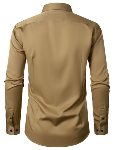 Men's Stretch Multi-Use Long Sleeve Dress Shirts Party Prom Wedding Shirts with Slight Sheen4