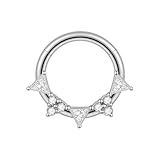 Anillos de nariz con forma geométrica de, superficies lisas sin costuras, anillos de hueso del oído para regalar o expresión propia, joyería de oreja de acero inoxidable
