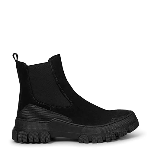 miMaO Brooklyn Botines Track Negros con Puntera de Goma