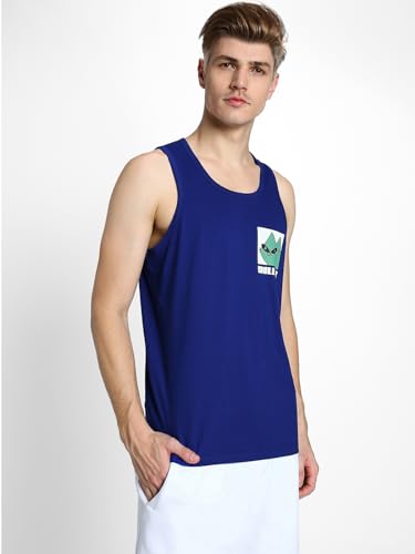 Image of Veirdo Pure Cotton Sleeveless Regular Fit Front Print Placement Scoop Neck Vest for Men & Boys