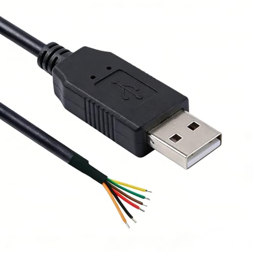 Bainoontech FT232RL USB to TTL Serial Cable, 6FT USB 2.0 to UART 3.3V Level Converter Wire End Open Cable - Compatible for TTL-232R-3V3-WE