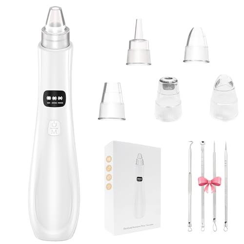 Blackhead Remover Pore Vacuum,Blackhead Extractor Tool with 3 Adjustable Suction Levels,6 Probes,USB Rechargeable Blackhead Vacuum Kit Electric Acne Extractor Tool for Adults