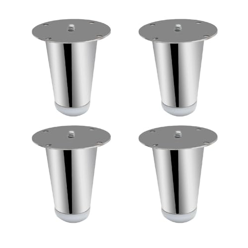 Image of VOLO Furniture Legs 3 inch, Heavy Duty Sofa Legs, Modern Style Furniture Legs, DIY Replacement SS Metal Legs for Table Cabinet Cupboard Sofa Couch Chair, (Set of 4 pcs)(A-67) (3 inch- 75 mm, Silver)
