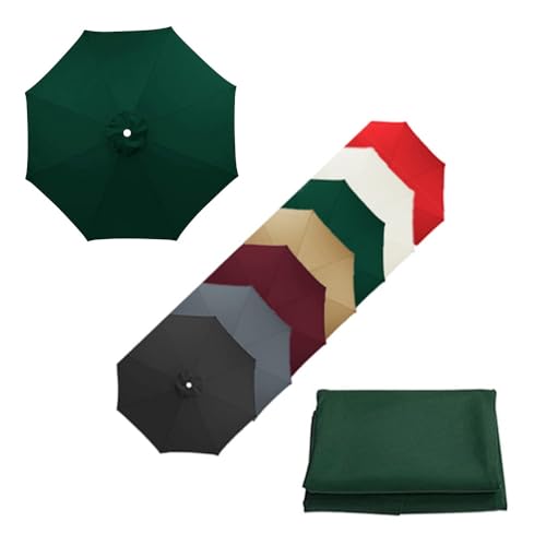 Baldacchino di ricambio per ombrellone da mercato da 200 cm/270 cm/300 cm, impermeabile, in tessuto resistente ai raggi UV, 6/8 stecche verde (6 stecche - 200 cm)