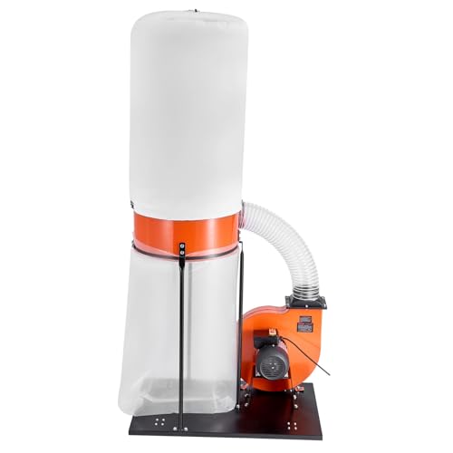 VEVOR Dust Collector, 1200 CFM 2.5 Micron Vortex Cone Dust Collectors, 2.0HP Sawdust Collection System with Dusts Collector Bag & Filter Bag. (Recommended to use a circuit breaker of 40A or above)