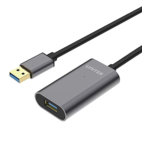 UNITEK USB 3.1 Gen 1 Kabel mit Verstärker/USB Repeater-Kabel mit Signalverstärker/USB A Stecker auf USB A Buchse/ 5 Gbps/Plug&Play, Hot Swap/Aktiv Extension Kabel für Monitor, WLAN, Router, Schwarz
