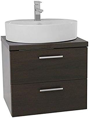 Iotti AN42 Aurora Vessel Sink Bathroom Vanity with Wall Mounted, 22", Wenge