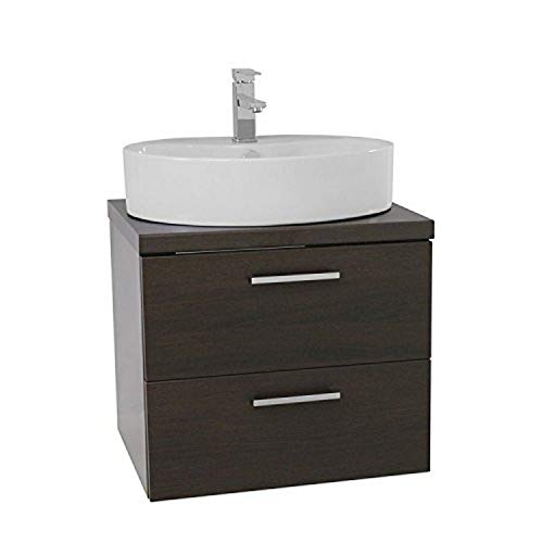 Iotti An42 Aurora Vessel Sink Bathroom Vanity With Wall Mounted, 22", Wenge #TOP26