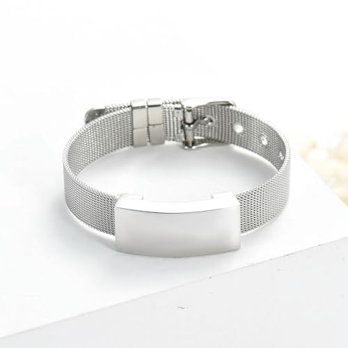 Bracelet commémoratif pour cendres acier inoxydable argent 18 cm bijou homme