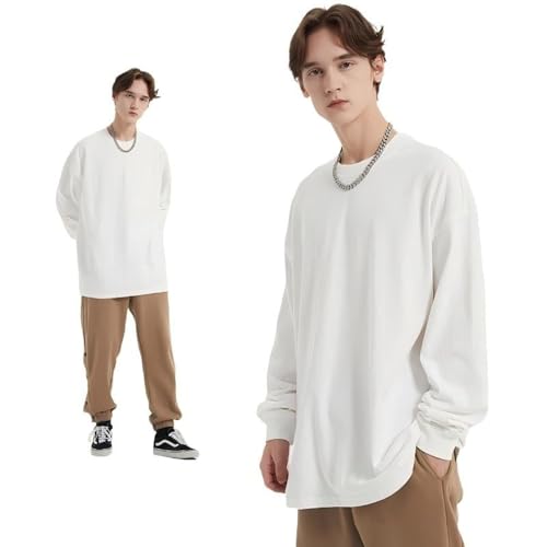 T-Shirt Basique Coupe Ample en Coton Blanc XXL pour Homme Moderne