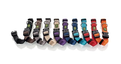 HUNTER VARIO BASIC Hundehalsung, Hundehalsband, robust, geschmeidig, Klickverschluss, M/1,5, braun