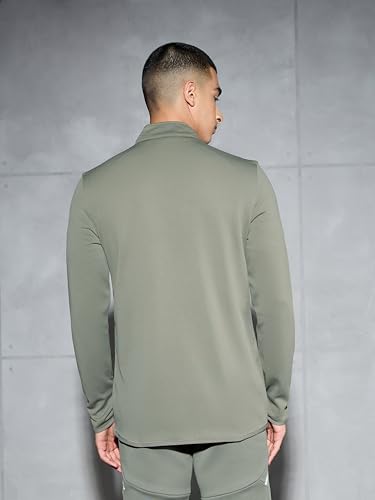 Image of TECHNOSPORT Men Polyester Slim Fit Solid Mock Neck Jacket with Elasto Plus, SPF50+ for Sports and Regular Use