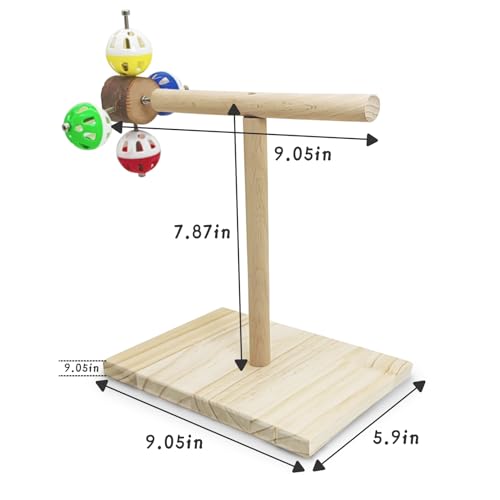 PINVNBY Bird Playground Parrot Playstand Play Gym Cockatiel Wood Toys Bird Cage Accessories Playpen Ladder with Feeder Cups Hanging Swing Toys for Parakeet Conure Lovebird Cockatiel